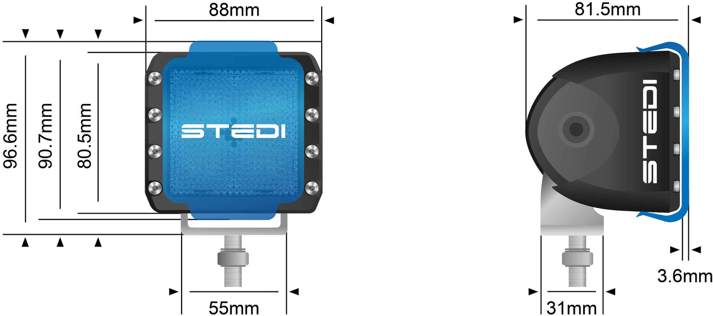 STEDI C-4 Black Edition Led Light Cube - DIFFUSE